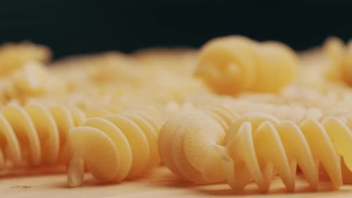 Pasta Mix Different Italian Tagliatelle Fussili Pasta Packaging Window Fettuccine Pasta Close Up Not