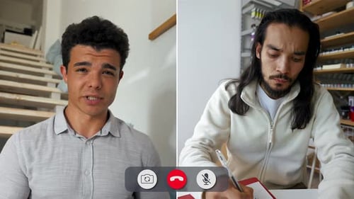 Team Call montre Bored Man en écran partagé
