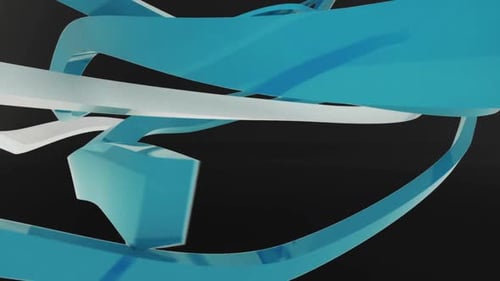 Abstract 3D Ribbons Flowing Animation