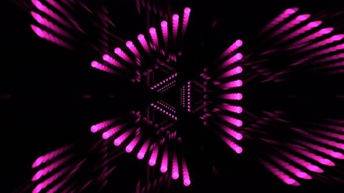 Rosafarbenes Elektronisch Neonlichtpanel im unendlichen Tunnelhintergrund VJ Loop in 4K