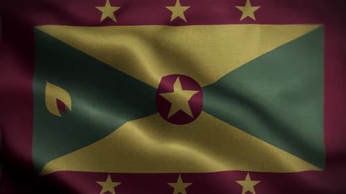 Realistic Grenada Flag Waving Loop Animation