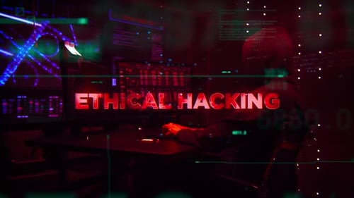 Ethical Hacking Word On Hacker Concept Technology Futuristic Data Background