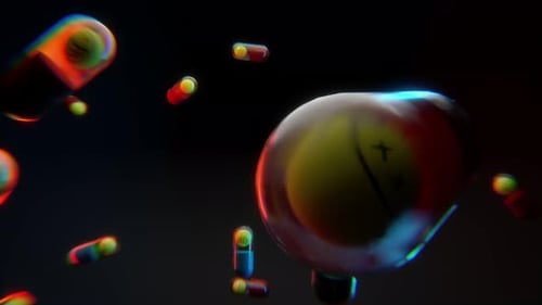 Futuristic 3D Medical Capsules Floating Loop Background