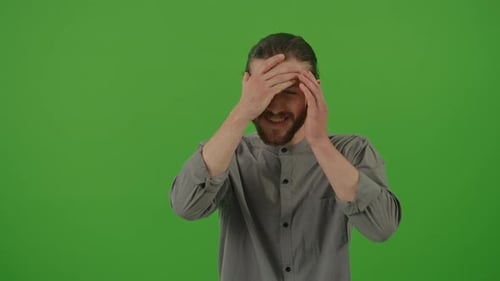 Young Adult Man Experiencing Headache or Migraine