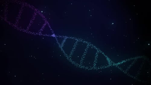 DNA-Stränge, die aus vielen Partikelelementen zusammengesetzt sind