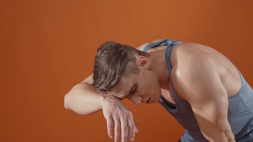 Young athlete training in the gym