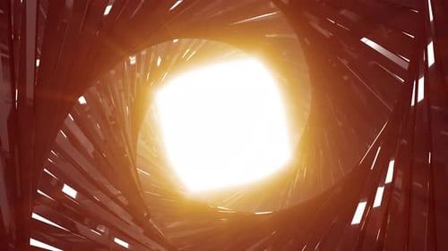 Abstrakter metallisch glänzender dunkelschwarzer polyedrischer Tunnelrahmen aus Linien sechseckiger Kanten, mechanisch