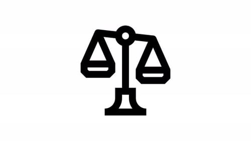 Flat Design Animated Justice Scales Icon