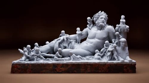 Animation de statue du dieu du Nil