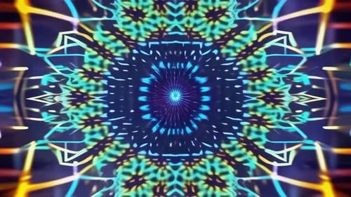 Abstract Kaleidoscope Light Tunnel Motion Graphics Background