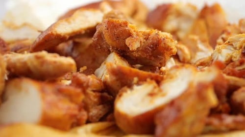 Macro View of Roasted and Cooked Chicken