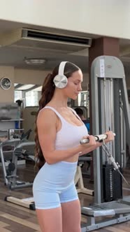 Sexy Fitness Woman Doing Exercises Healthy Lifestyle Concept Crossfit Bodybuilder in Gym