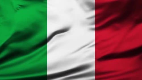 Realistic Italian Flag Waving Seamless Loop Vertical Video