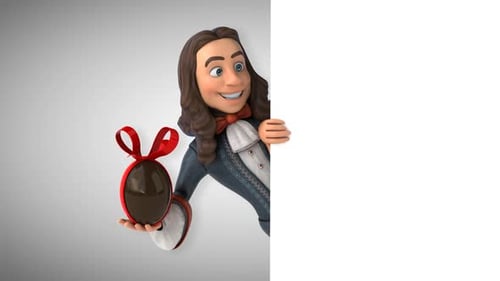 Animation 3D d'un homme de dessin animé en costume baroque historique