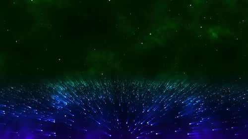 Cosmic Green and Blue Particles Streaks Background