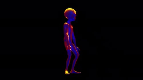 Futuristic Thermal Alien Walk Cycle