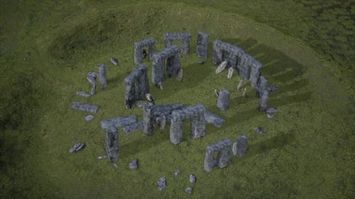 Luftaufnahme von Stonehenge in England