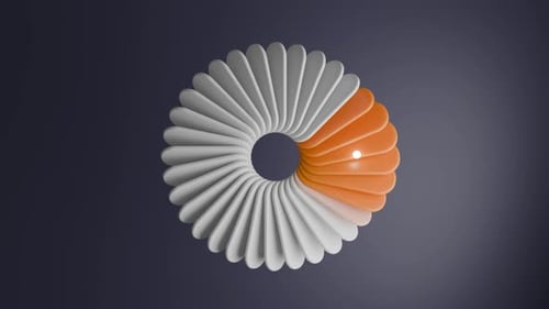 Abstract 3D Circular Shape With Gradient Orange Highlight