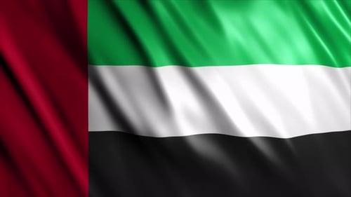 Realistic Waving United Arab Emirates Flag Animation