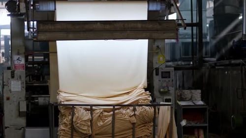 Fabric Gathering Process in Textile Factory