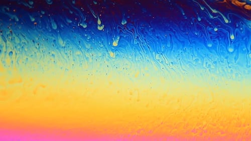 Movimento da superfície de mudança de cor do arco-íris em uma bolha