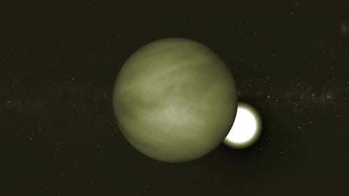 Animation des Venus-Planeten im Weltraum. 2829