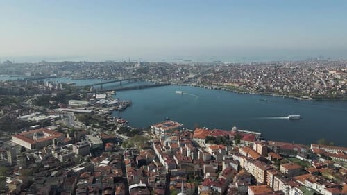 Aerial view of Beyoglu district in Istanbul European Side, Turkey.