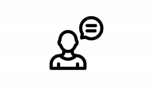 Flat Design Person Icon Chat Bubble Animation