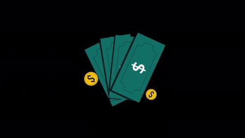 Flat Design Animated Money and Coins Spread