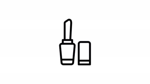 Animated Flat Design Lipstick Icon Reveal