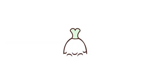 Animated Line Art Wedding Dress Reveal