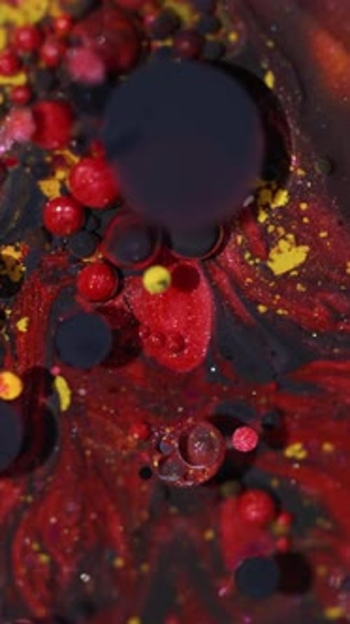 Vertical Colorful Bubbles Bokeh Oil Glitter Paint
