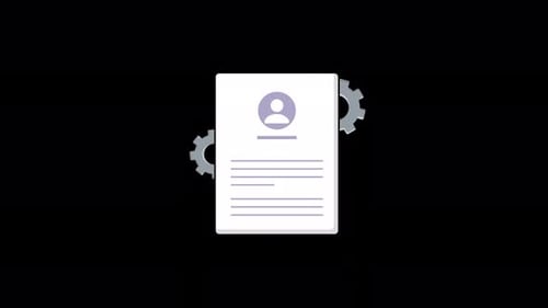 Flat Design Profile Document Settings Animation