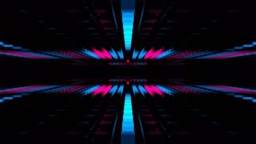 Blue And Pink Neon Flashing Disco Retro Light Background Vj Loop In 4K