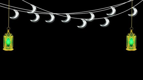 Ramadan Eid Crescent Moon Lantern String Lights