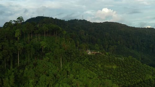 Sunset aerial view of mountain at Tawau, Sabah