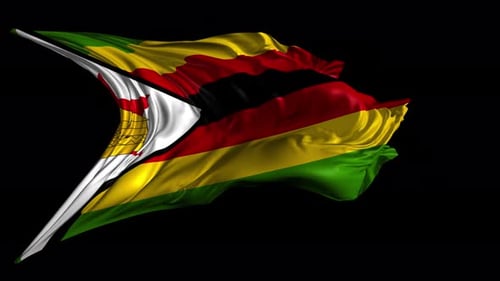 Realistic Waving Zimbabwe Flag Loop Animation