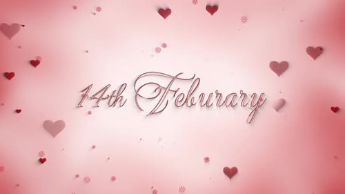 Animación de texto de San Valentín del 14 de febrero