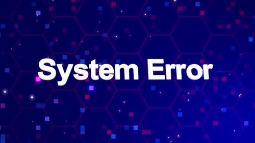 System Error text animation with background