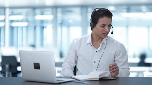 Angry Indian call center employee shouting on caller