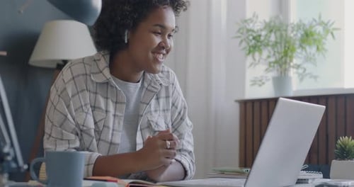 Woman Attending Online Meeting