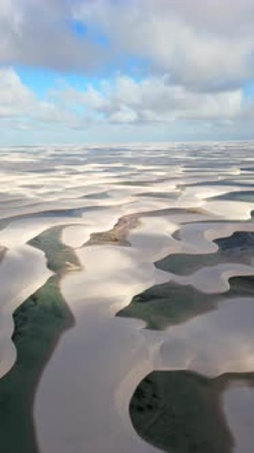 Aerial View of Lagoons in Lençóis Maranhenses Sand Dunes