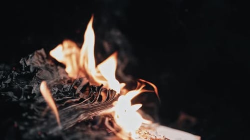 Open Book is on Fire Pages are Engulfed in Flames Concept of Censorship Prohibition of Freedom