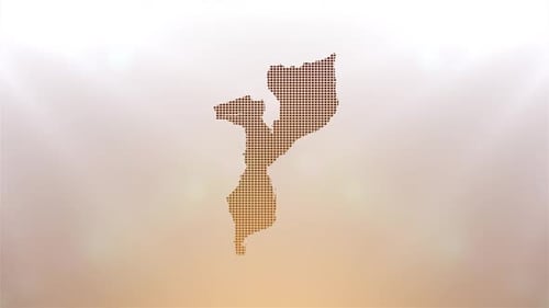 Mozambique Map Formation Digital Pixel Reveal