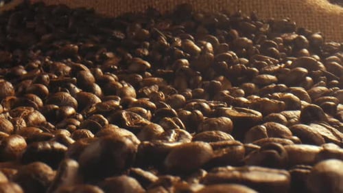 Slider Shot von Kaffeebohnen