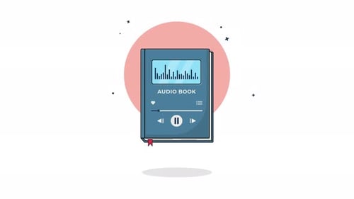 Animated Flat Design Audiobook Player Icon