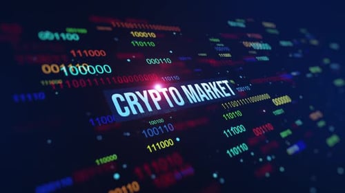 Crypto Market Digital Binary Code Background