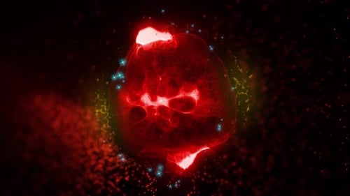 Pulsating Red Energy Core Abstract Reveal Animation