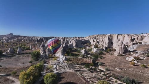 Colorful Lonely Balloon In The Valley Of Love In Cappadocia