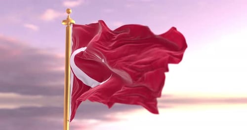Die Flagge der Türkei weht im Wind — 4K-Kinoanimation